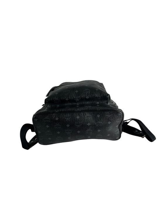 Genuine MCM Monogram Stark Side Studs Visetos Black Backpack Logo Unisex main image 12